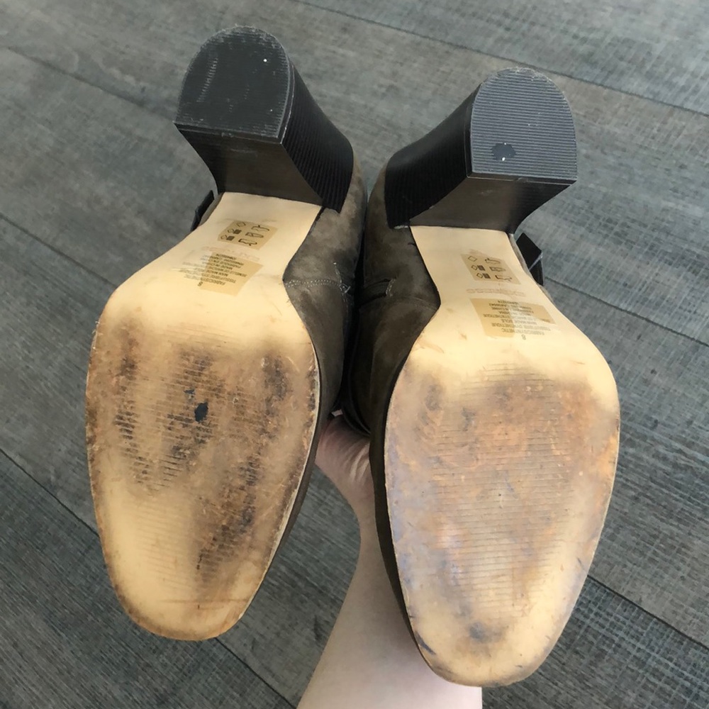 Suede Stacked Heel Booties - Picture 3 of 8